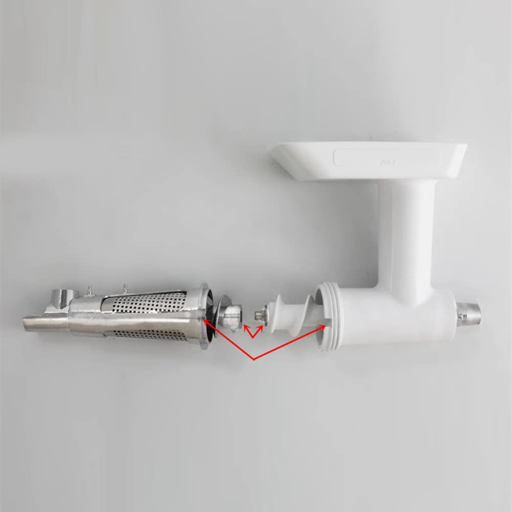 Meat Grinder Attachment for Mixers, White & Silver V942389