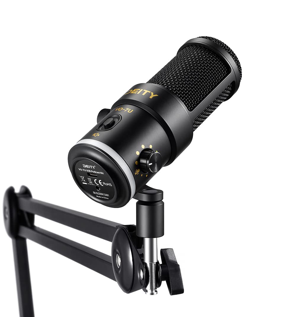 USB Dynamic Podcast Microphone with RGB Lights Boom Arm Kit P7867