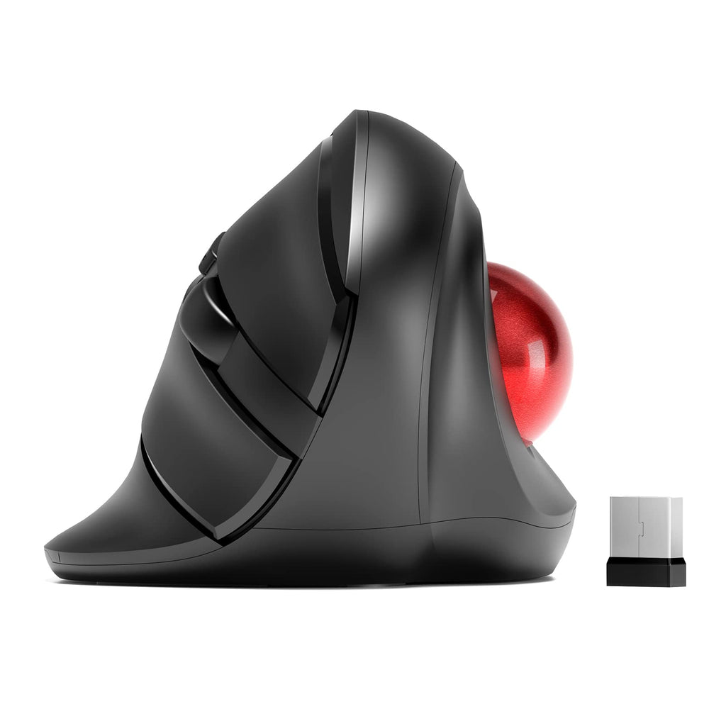 Wireless Ergonomic Trackball Mouse, 3 Adjustable DPI, Black V131