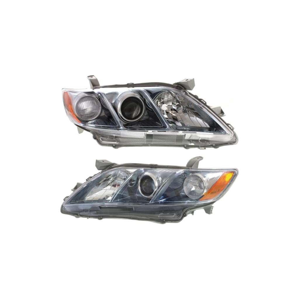 Toyota Camry 2007 2008 2009 Headlights Driver And Passenger Side Pair Amber & Clear Lens K8715