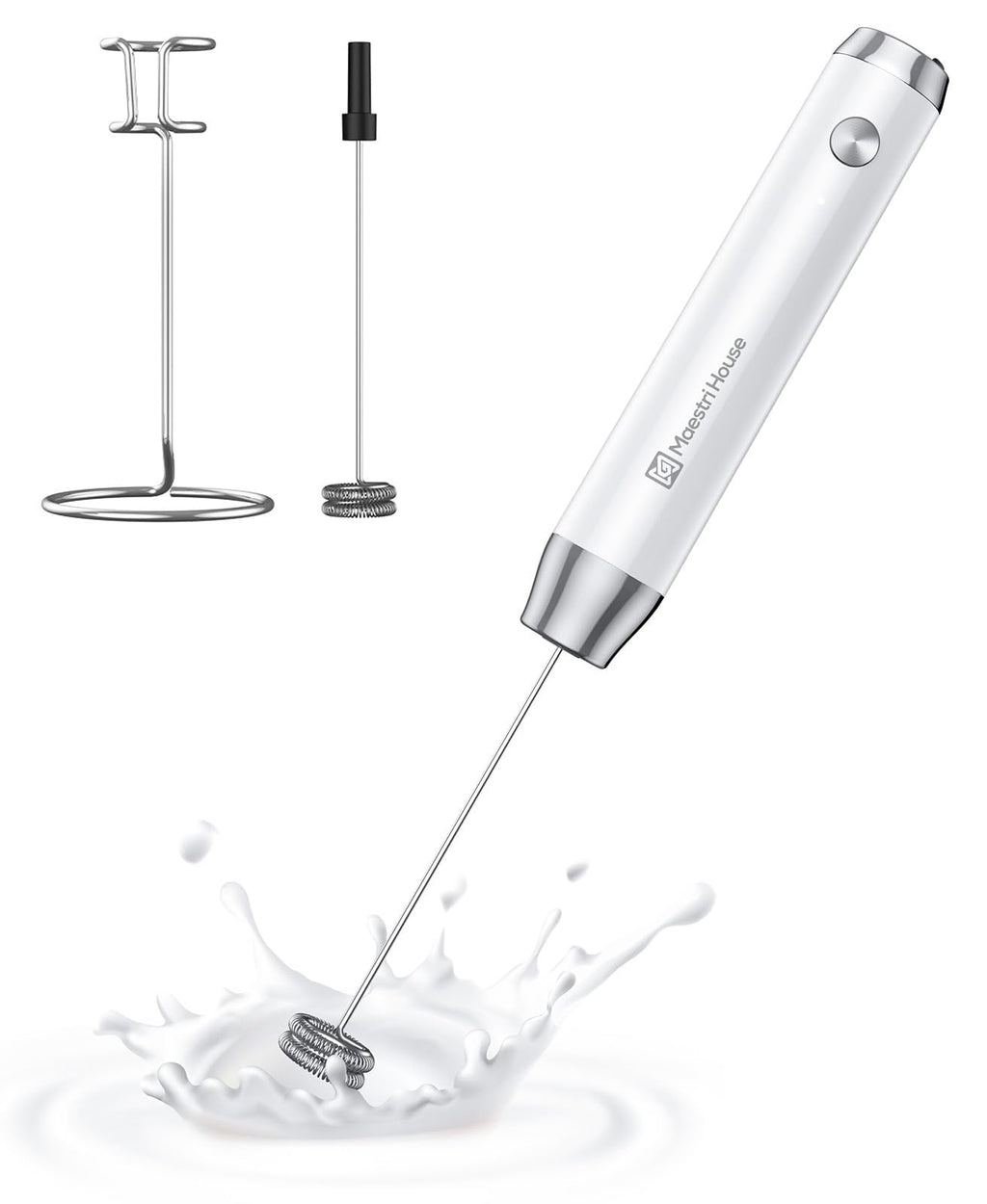 Rechargeable Milk Frother with 2 Detachable Whisks C744