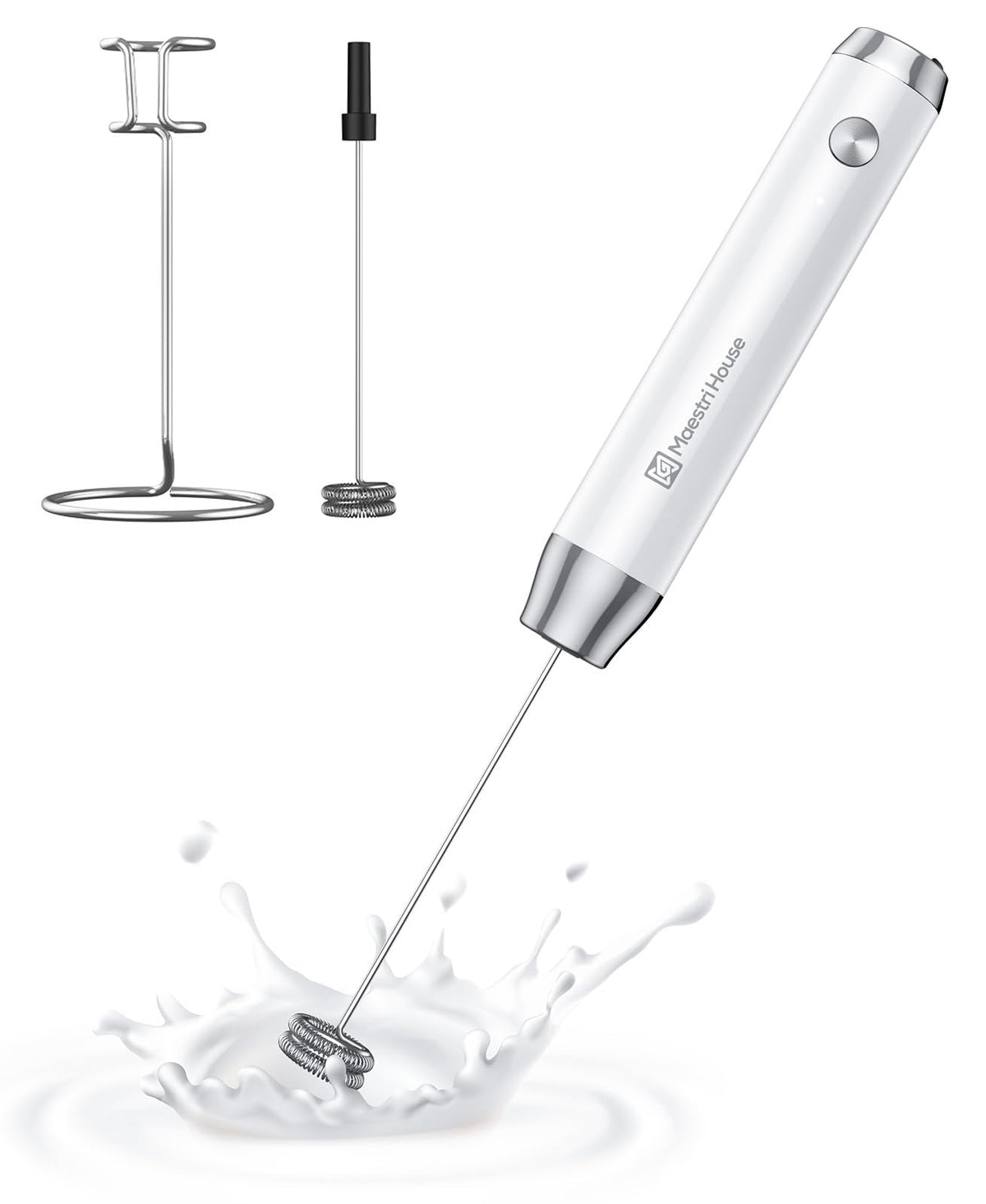 Rechargeable Milk Frother with 2 Detachable Whisks C744