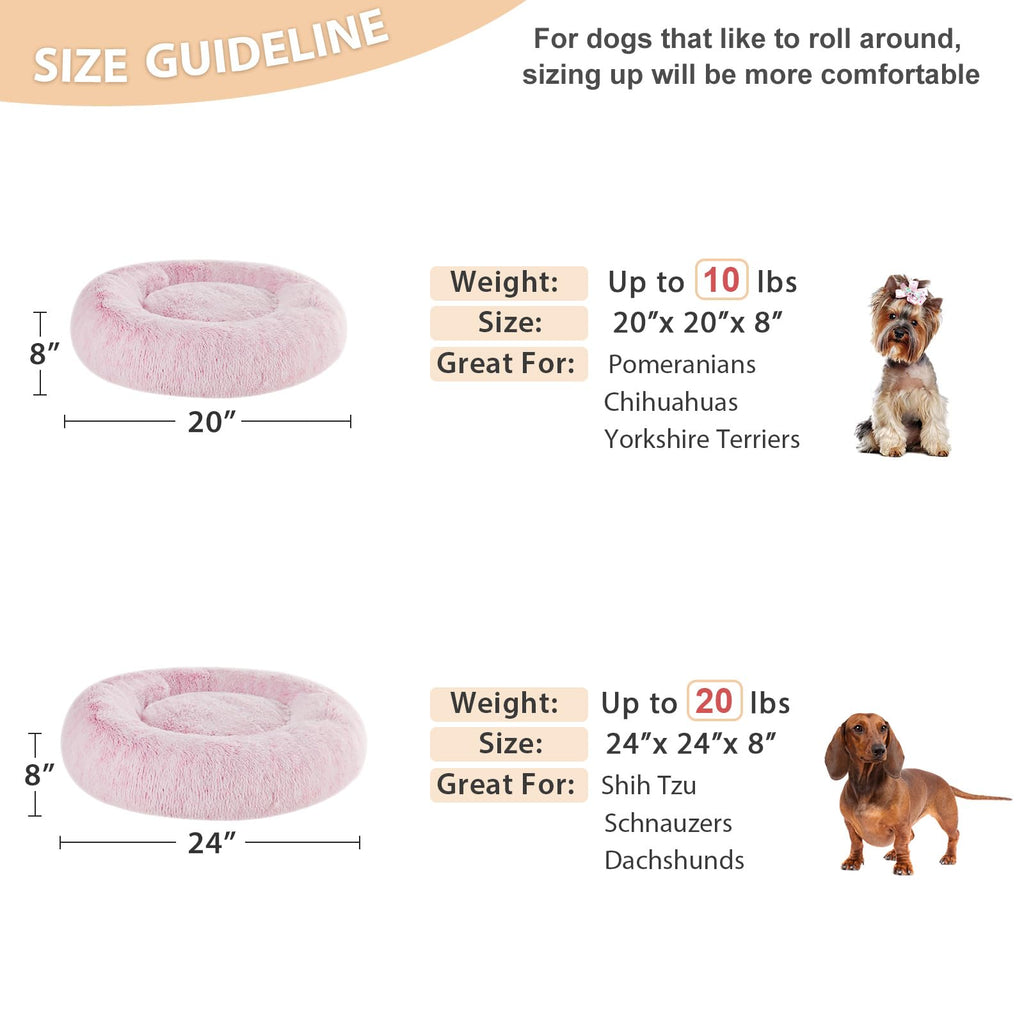 Pink Round Calming Dog Bed L85730