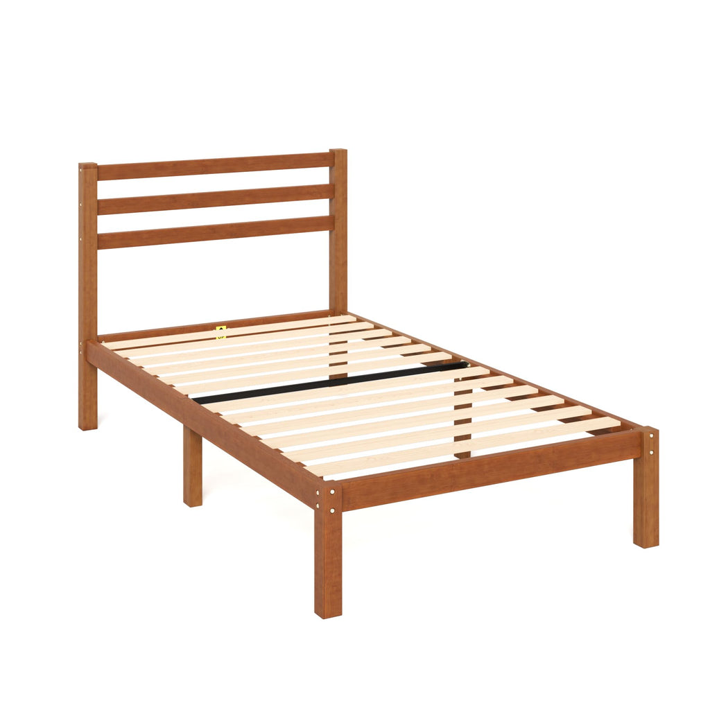 Twin Bamboo Platform Bed Frame with Headboard N9434