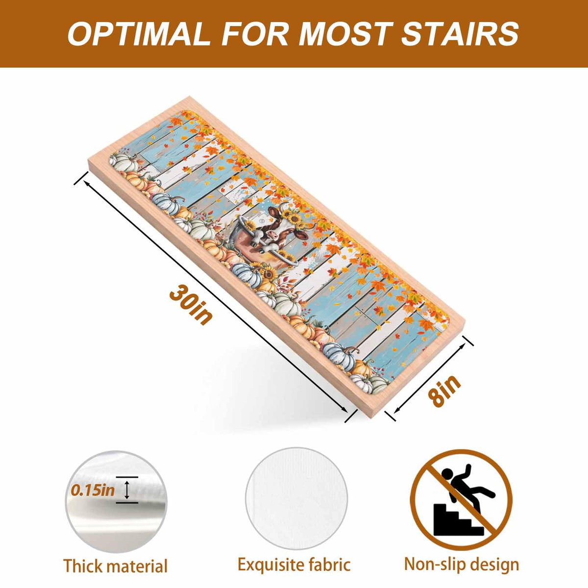 15 Pc Non-Slip Stair Treads Carpet Mat 8x30In I79967