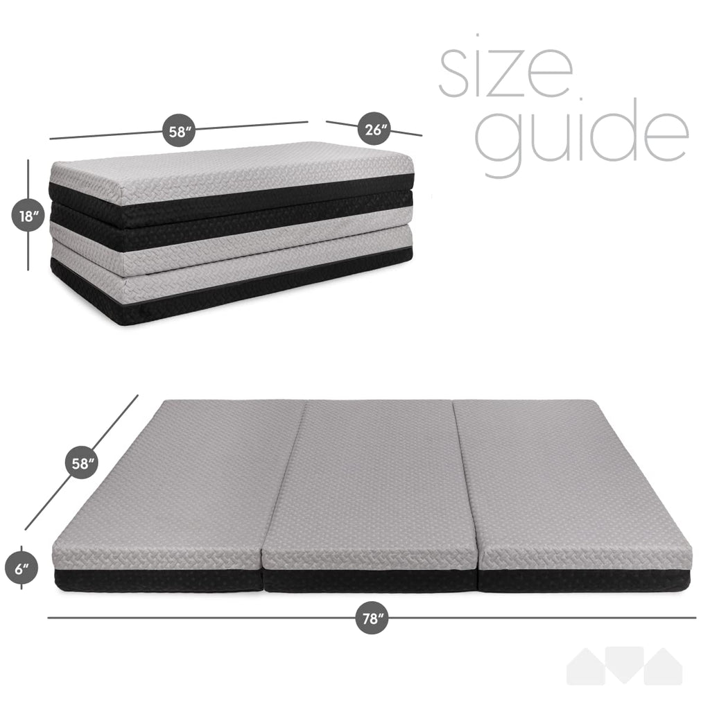 Memory Foam Tri Folding Mattress with Waterproof Washable Cover Q16100