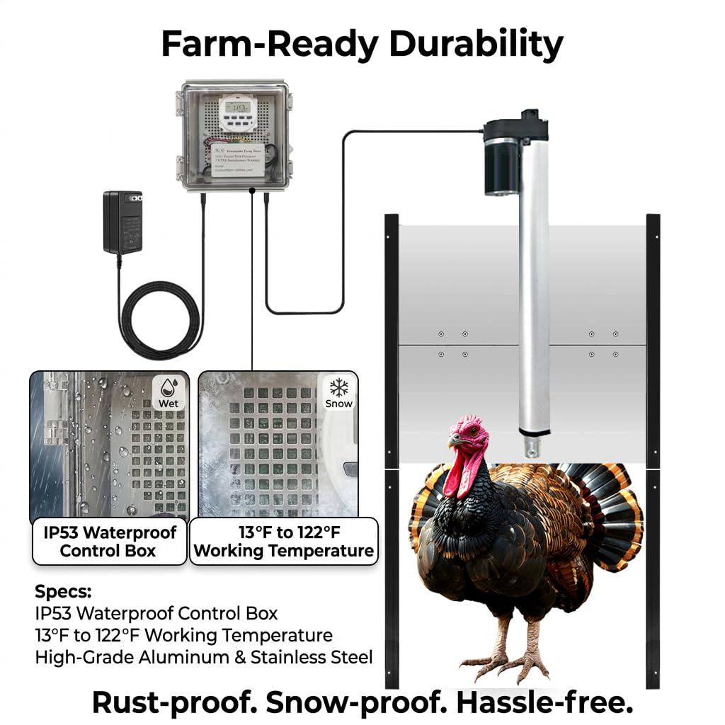 Automatic Turkey Coop Door 22 x 23 in Aluminum R3131