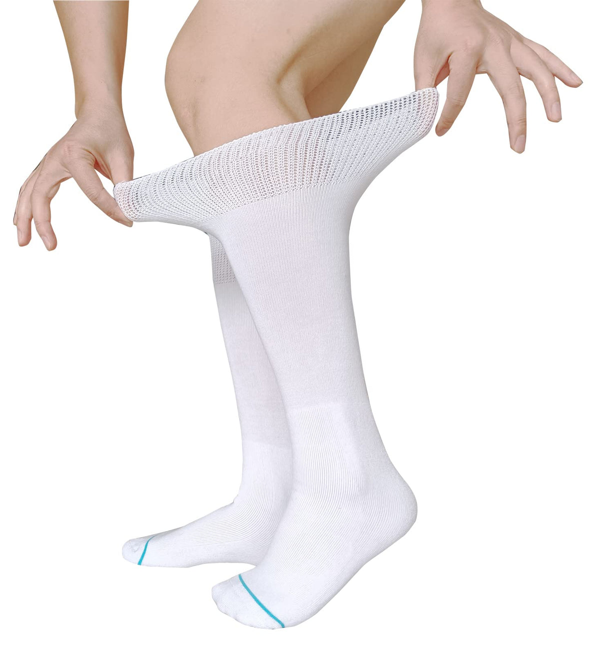 White 2 Pairs Medical Tube Socks I9052