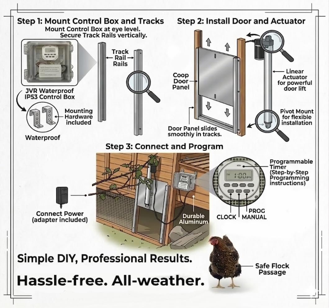 Automatic Turkey Coop Door 22 x 23 in Aluminum R3131
