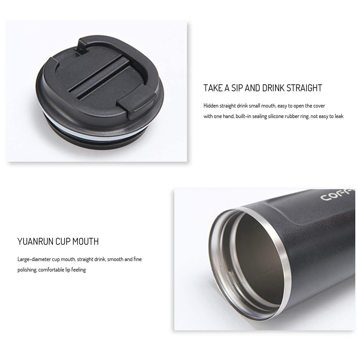 17 oz Stainless Steel Vacuum Coffee Mug with Lid Q735