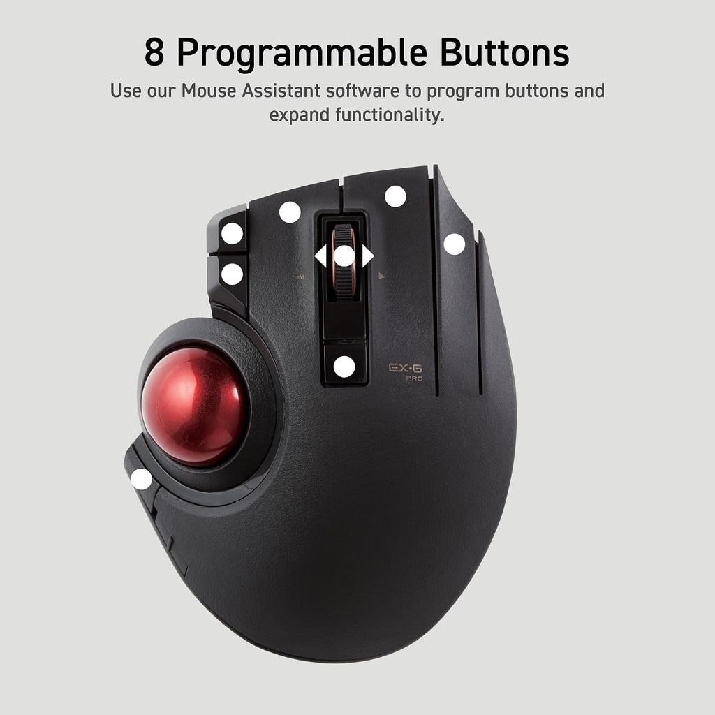Wireless Ergonomic Thumb Control Trackball Mouse A33270