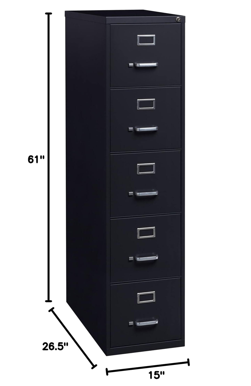 Black 5 Drawer Vertical File Cabinet Q6872