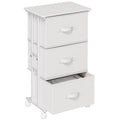 White 3 Drawer Fabric Dresser Q8858
