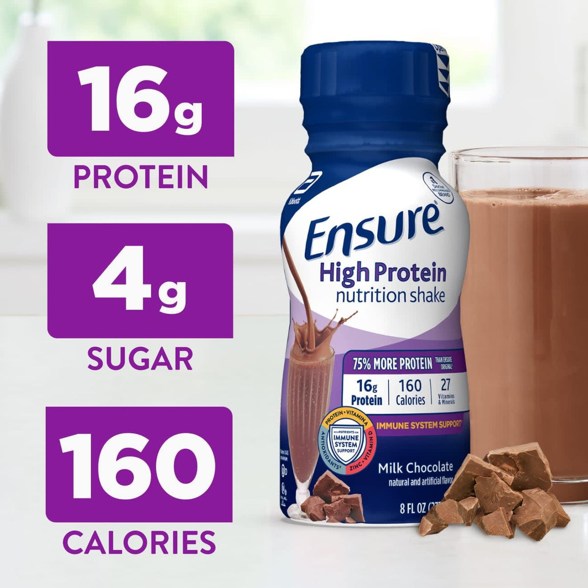 High Protein Milk Chocolate Nutrition Shake 16g Protein 24 Pack G51564