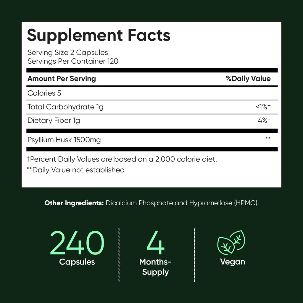 Psyllium Husk Capsules 1500mg N61108