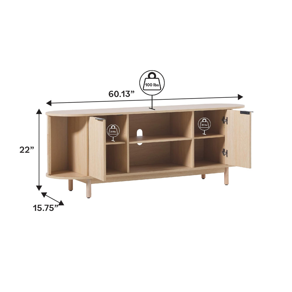 Coastal Oak 60 Inch TV Stand P1766