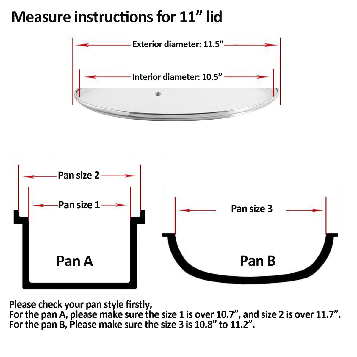 Tempered Glass Lid for 11 inches Cookware F5291