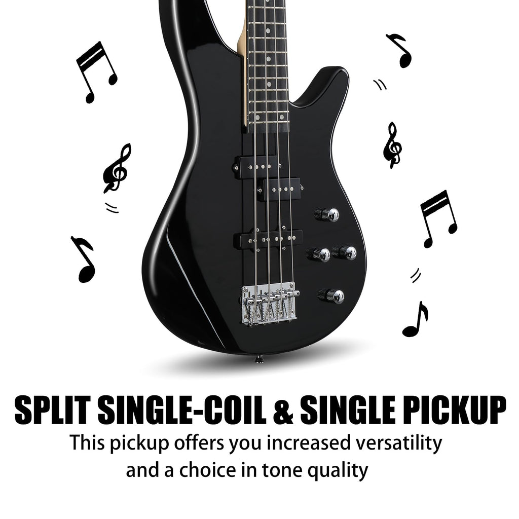 Electric Bass Guitar 4 String Kit Black K51158