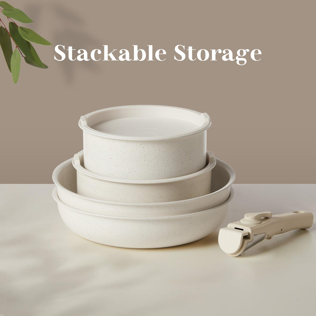12 Pc Nonstick Milky White Cookware Set X5498