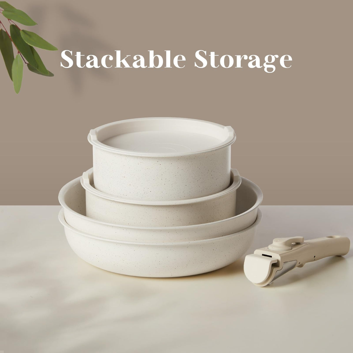 12 Pc Nonstick Milky White Cookware Set X5498