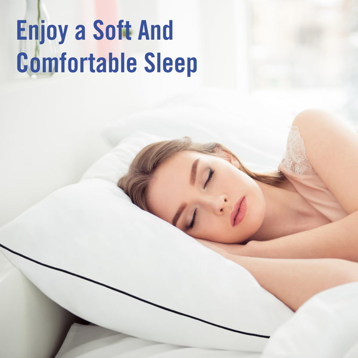 King Size Cooling Microfiber Bed Pillows Set of 2 M872580