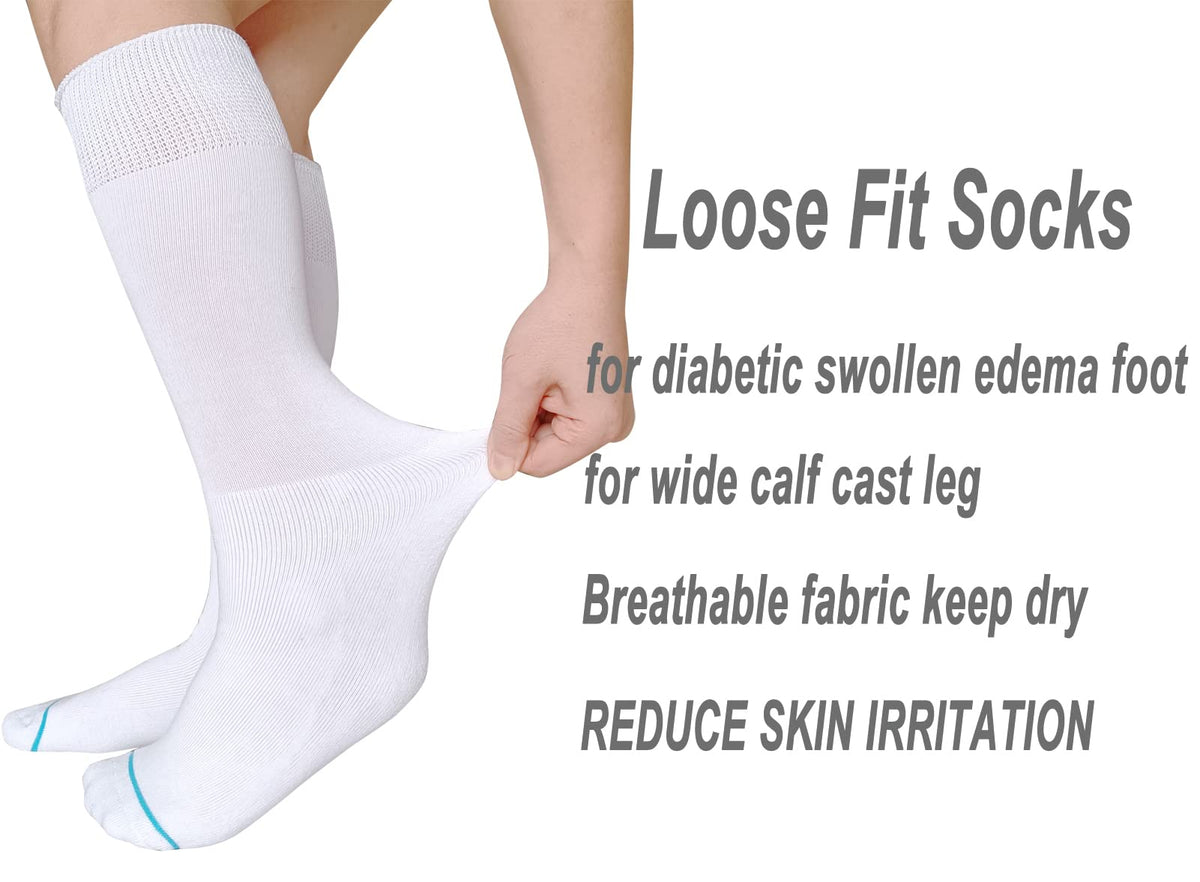White 2 Pairs Medical Tube Socks I9052