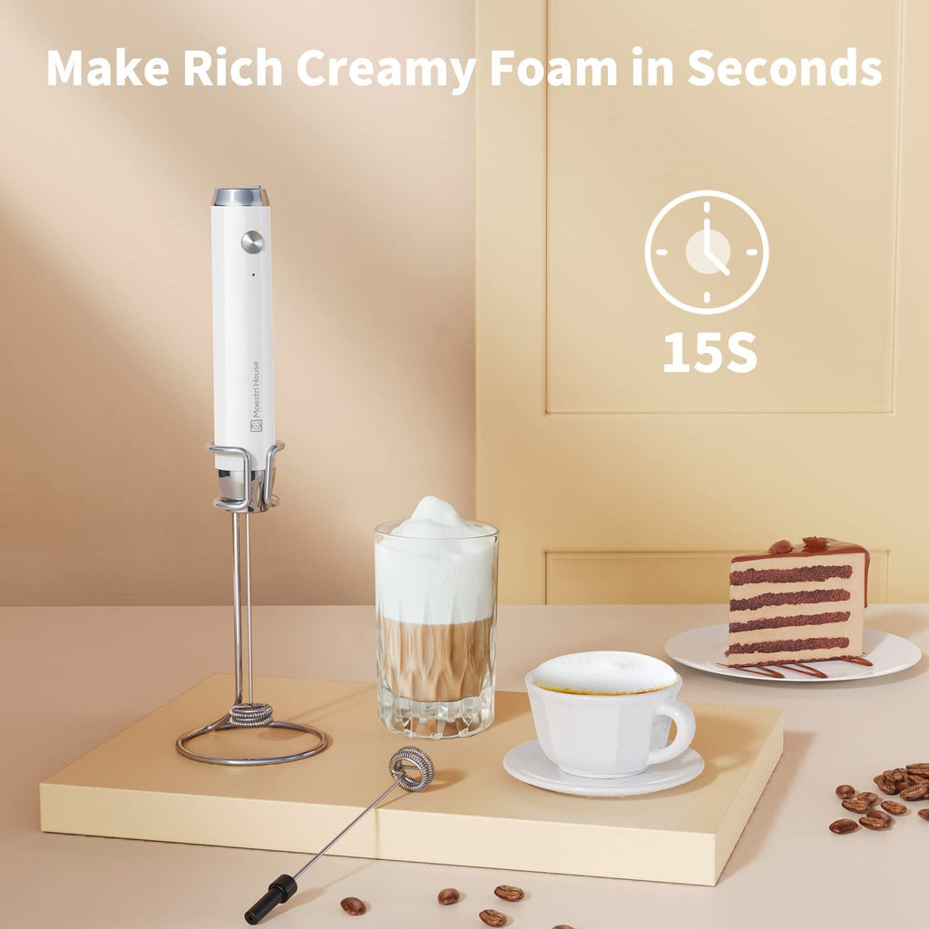 Rechargeable Milk Frother with 2 Detachable Whisks C744