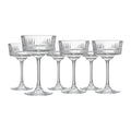 Vintage Coupe Glasses Set Of 6 Long Stem Glassware 8.8 oz P298