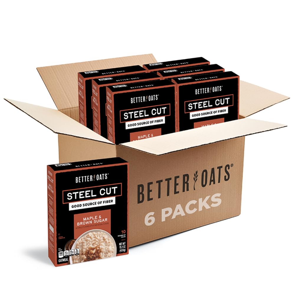 Steel Cut Maple & Brown Sugar Oatmeal 15.1 oz 6 Pack R712