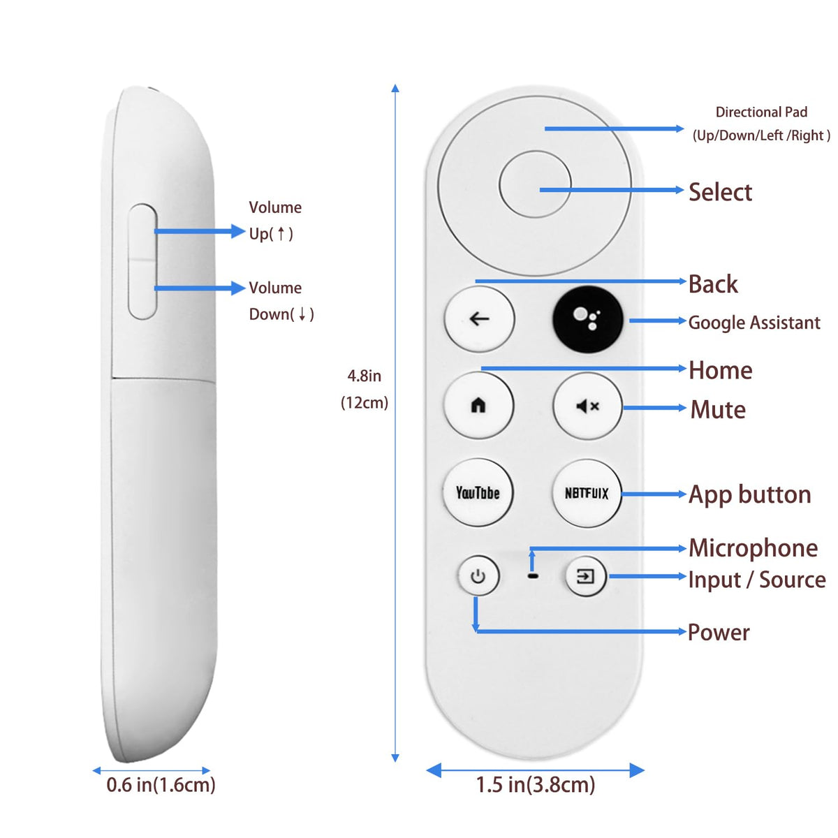 Replacement Voice Remote Control Compatible with Google Chromecast TV Z66974