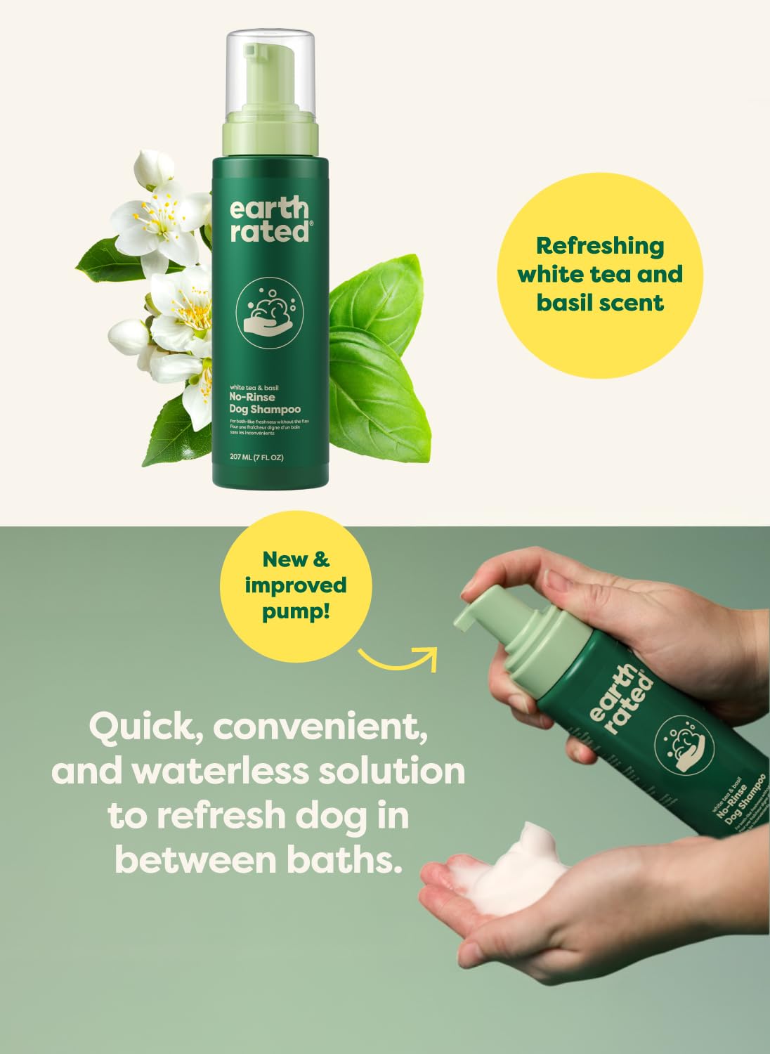 Waterless Shampoo & Conditioner, White Tea & Basil, 7 oz X2687