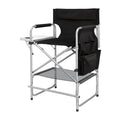 Black Foldable Makeup Chair with Side Table & Footrest A71783