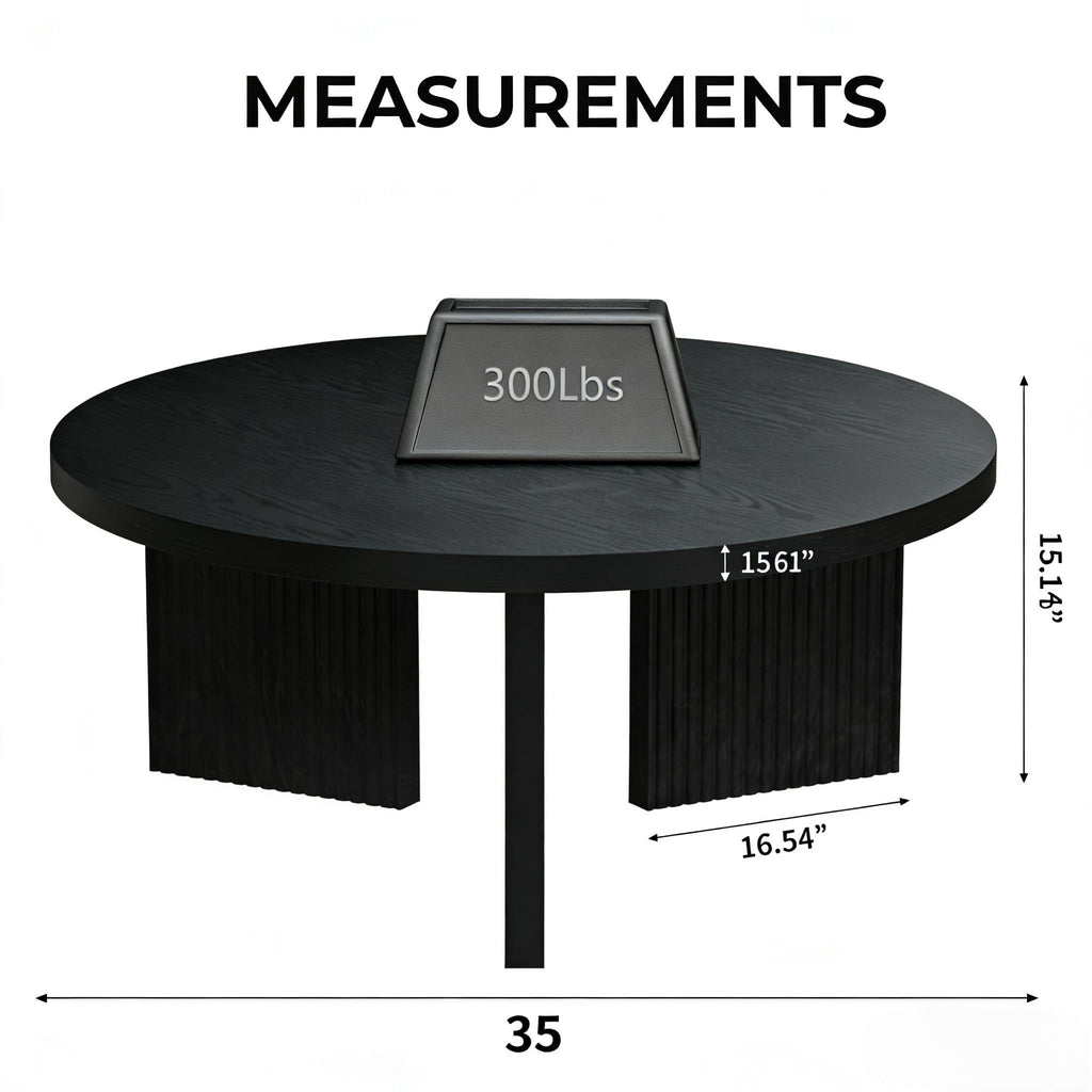 35" Wooden Round Coffee Table Z712