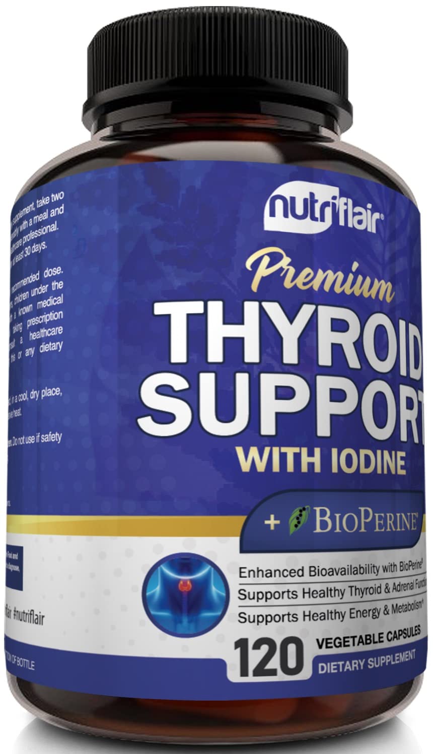 Thyroid Support Complex with Iodine, B12 & Ashwagandha, 120 Caps L12824
