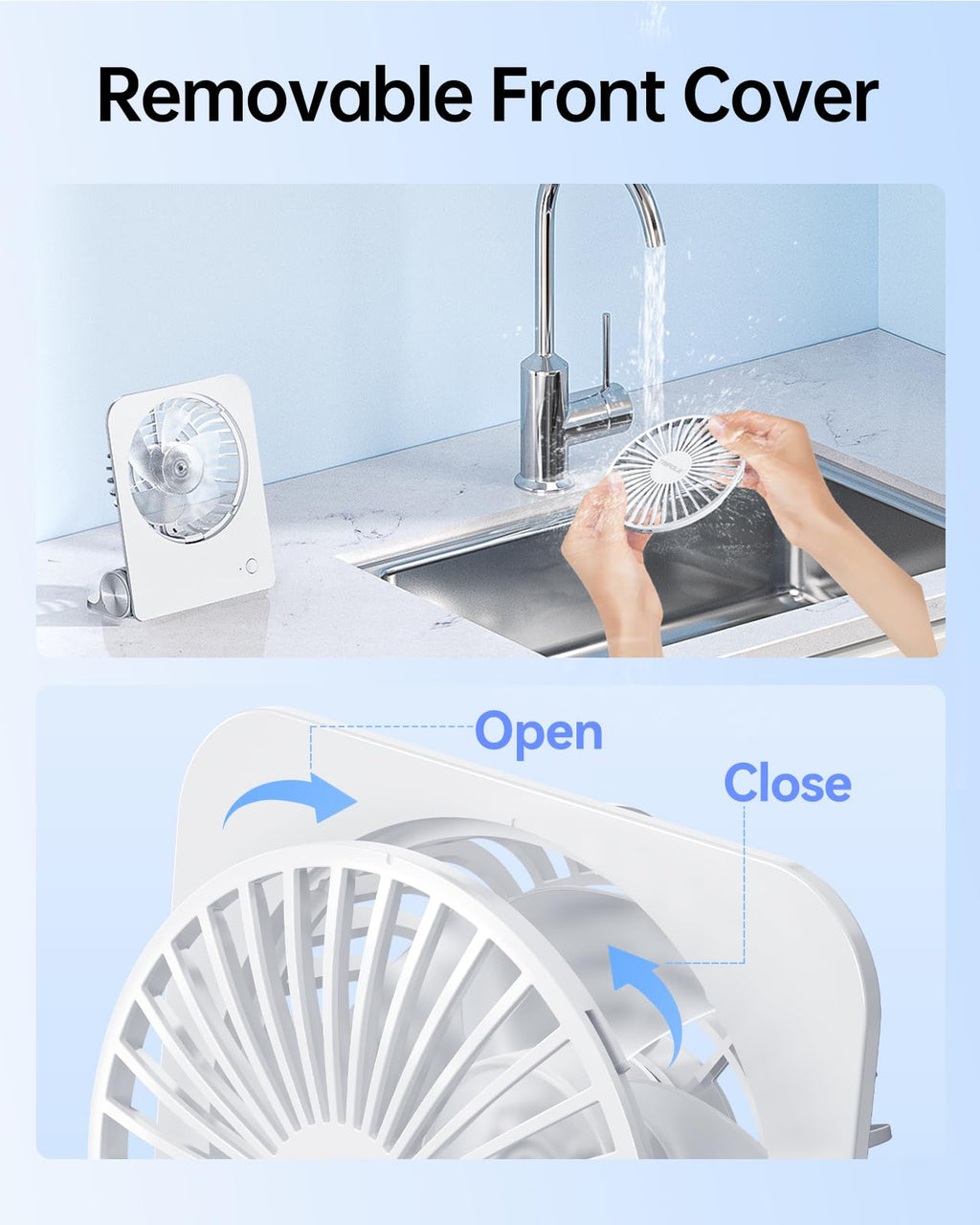 Small Portable Desk Fan 2000 mAh Rechargeable Battery 4.5 Inch N7985