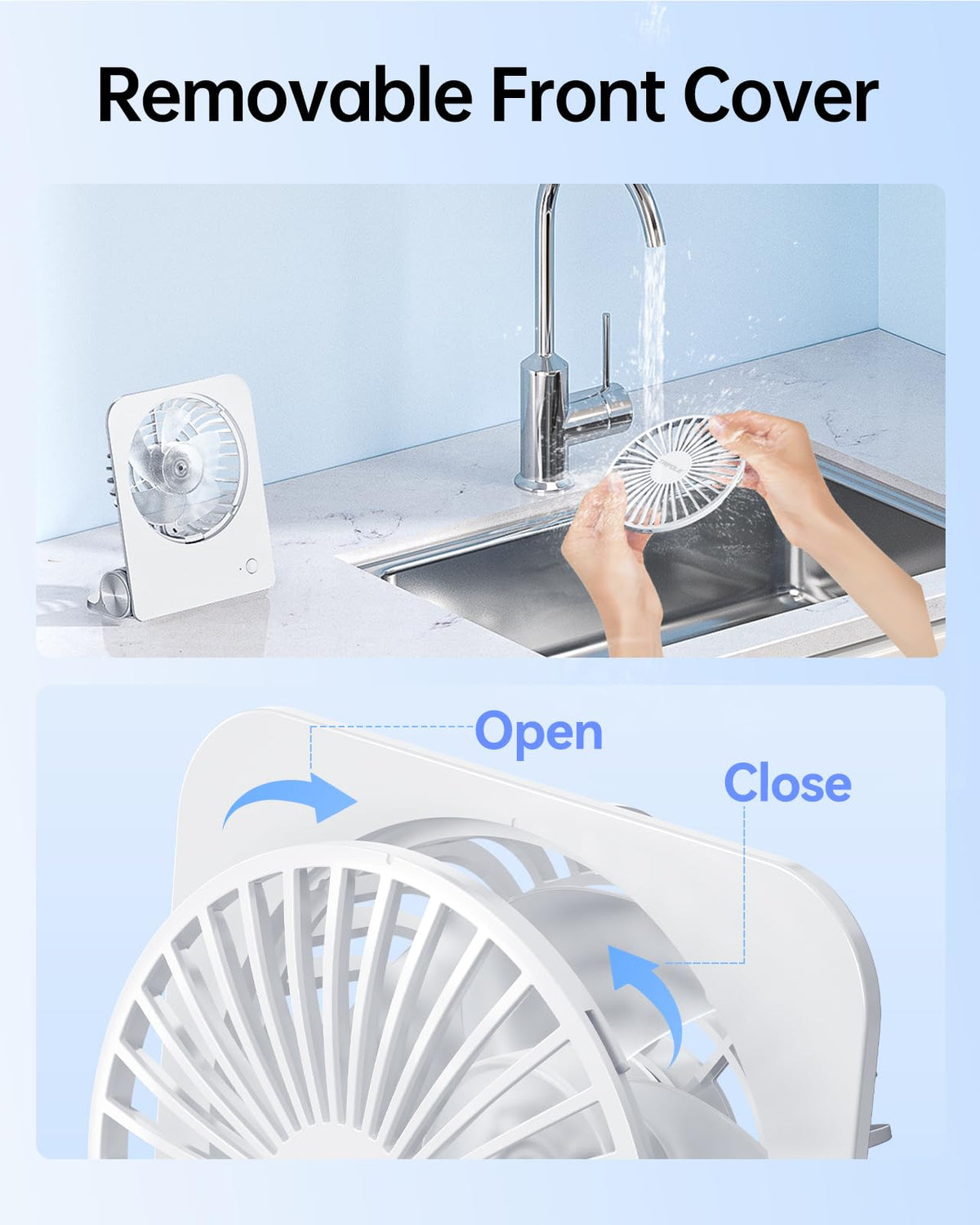 Small Portable Desk Fan 2000 mAh Rechargeable Battery 4.5 Inch N7985