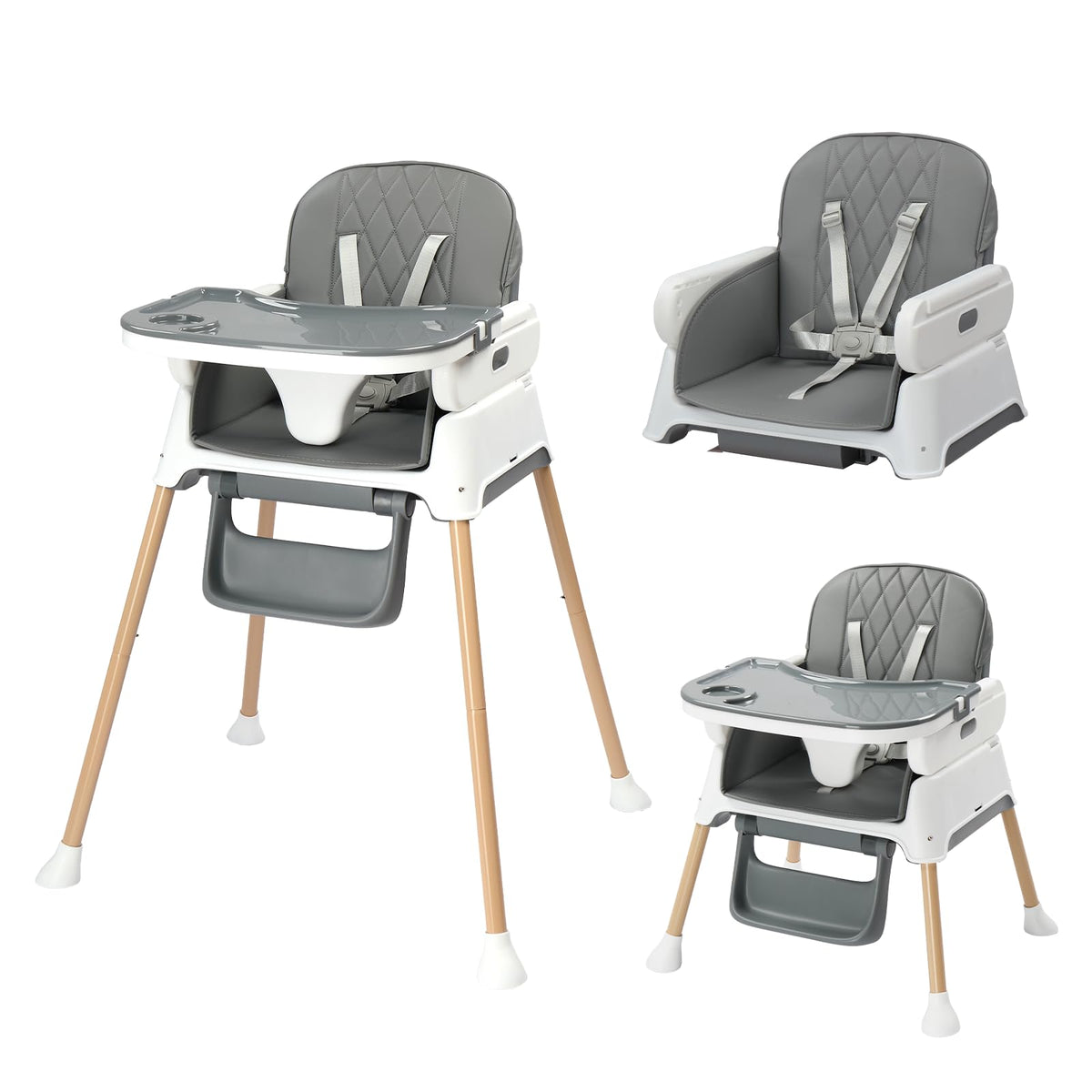 5 in 1 Portable High Chair with Double Tray S353147