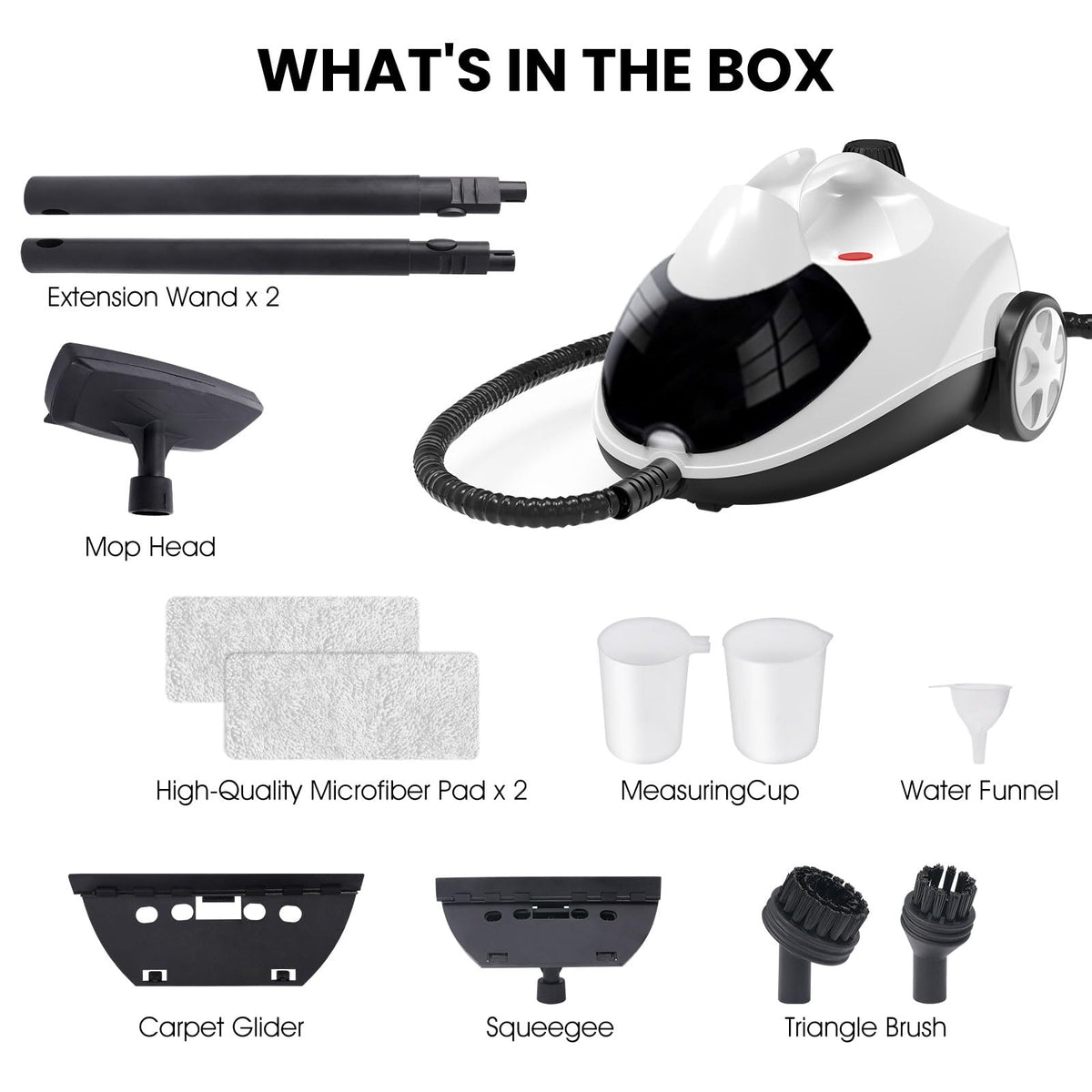 1.5L 6-in-1 Steam Cleaner with 8 Accessories O528760
