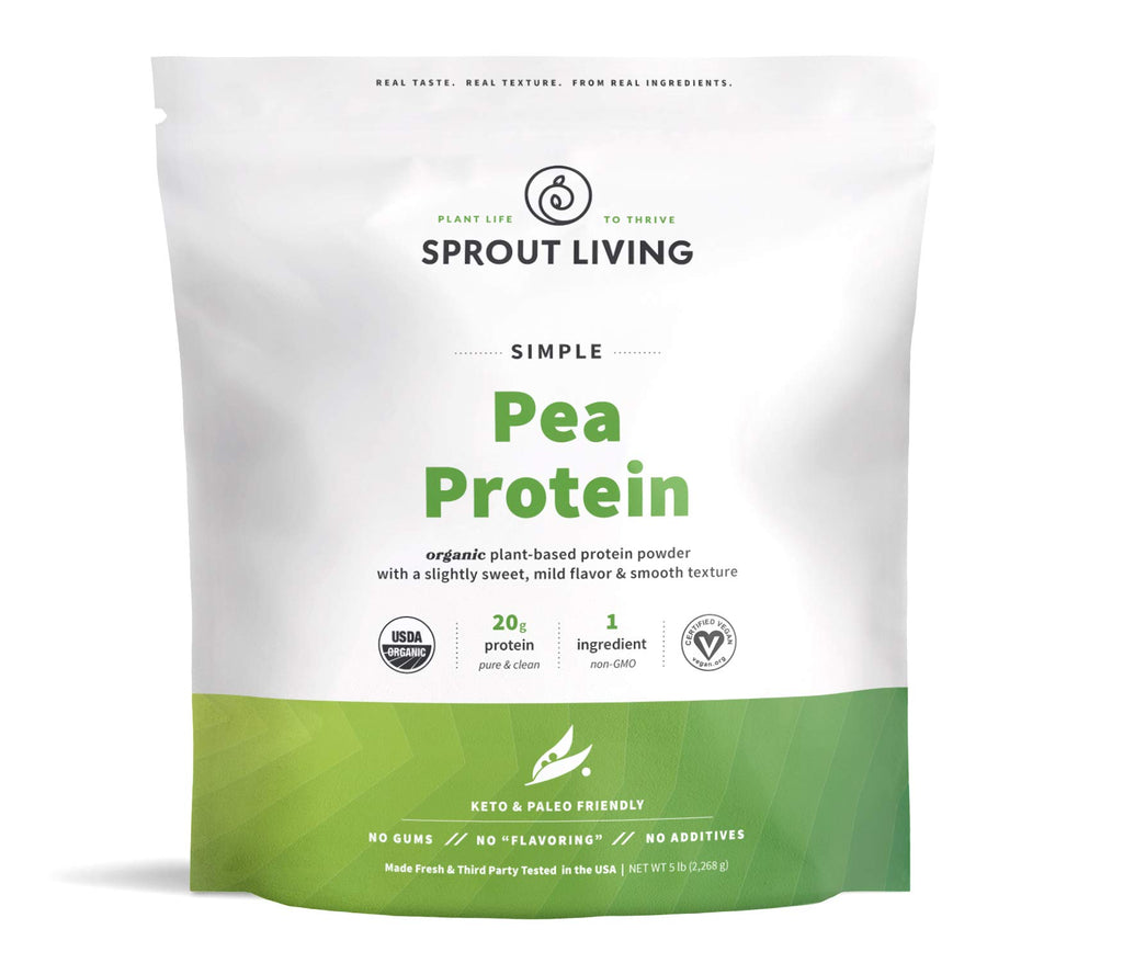 Organic Pea Protein Powder, Unflavored, 5 Pound Z9520