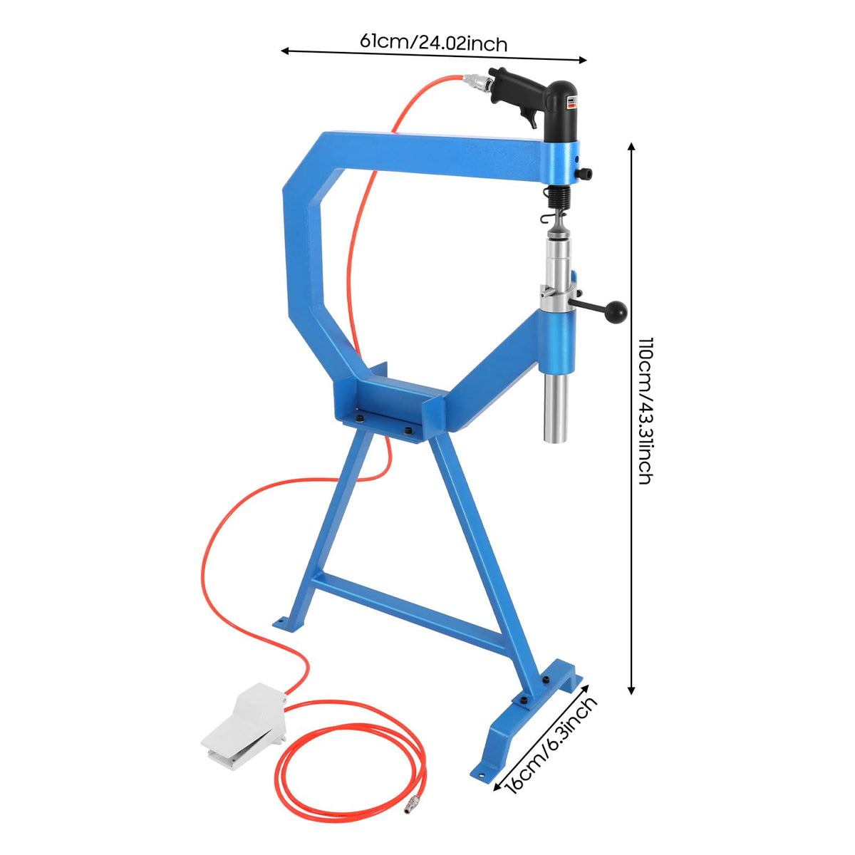 4 Inch Pneumatic Planishing Hammer with 1" 2" 3" Anvils and Foot Pedal I957151