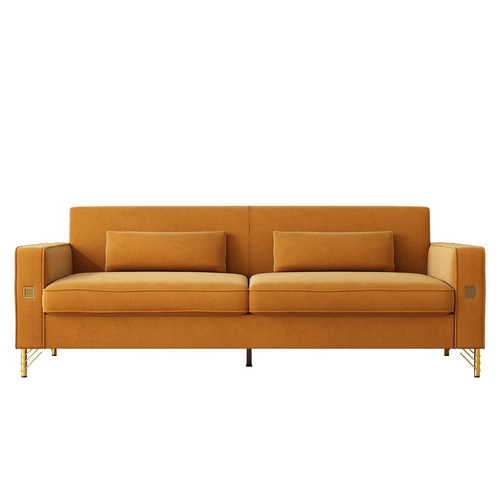 Oversized Velvet Sofa with Armrest and Removable Cushions P165670