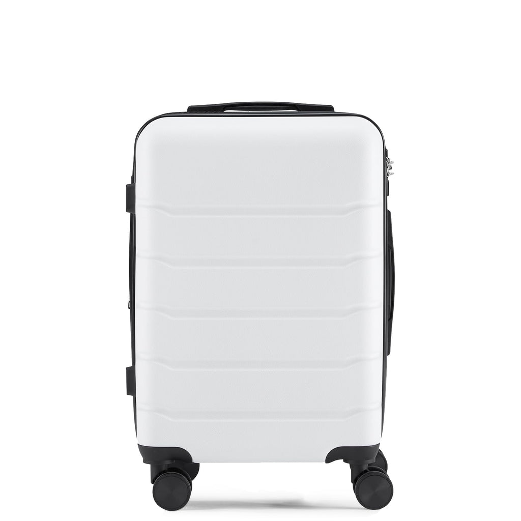 20 Inch White Expandable Hard Shell Carry-On Luggage R651818