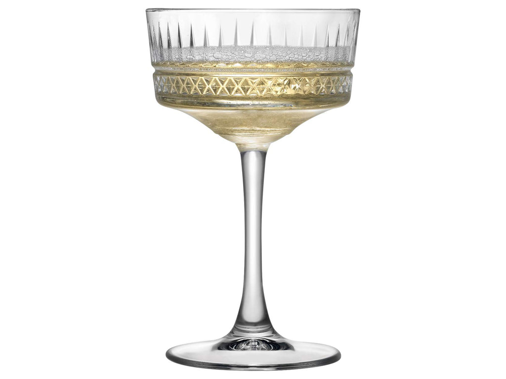 Vintage Coupe Glasses Set Of 6 Long Stem Glassware 8.8 oz P298