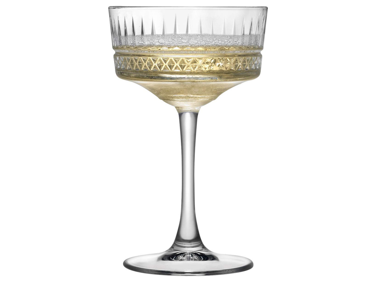 Vintage Coupe Glasses Set Of 6 Long Stem Glassware 8.8 oz P298