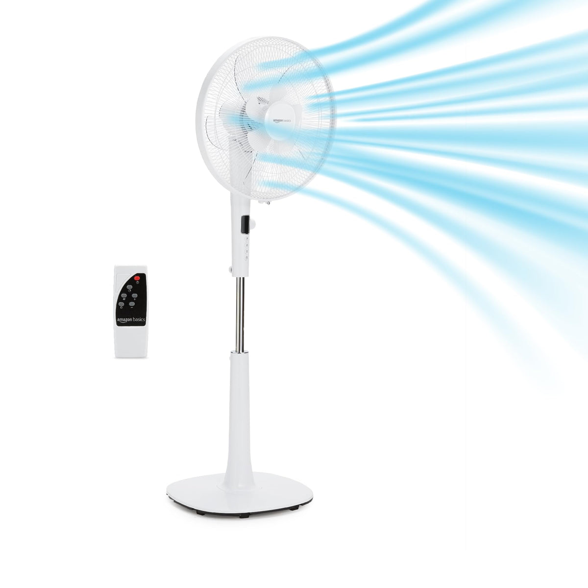 16-inch Quiet DC Motor Standing Floor Fan with Remote, White G28755