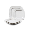 Ceramic Square Dinner Plates Set of 4, 10 & 12 Inch Embossed Salad Plates C517