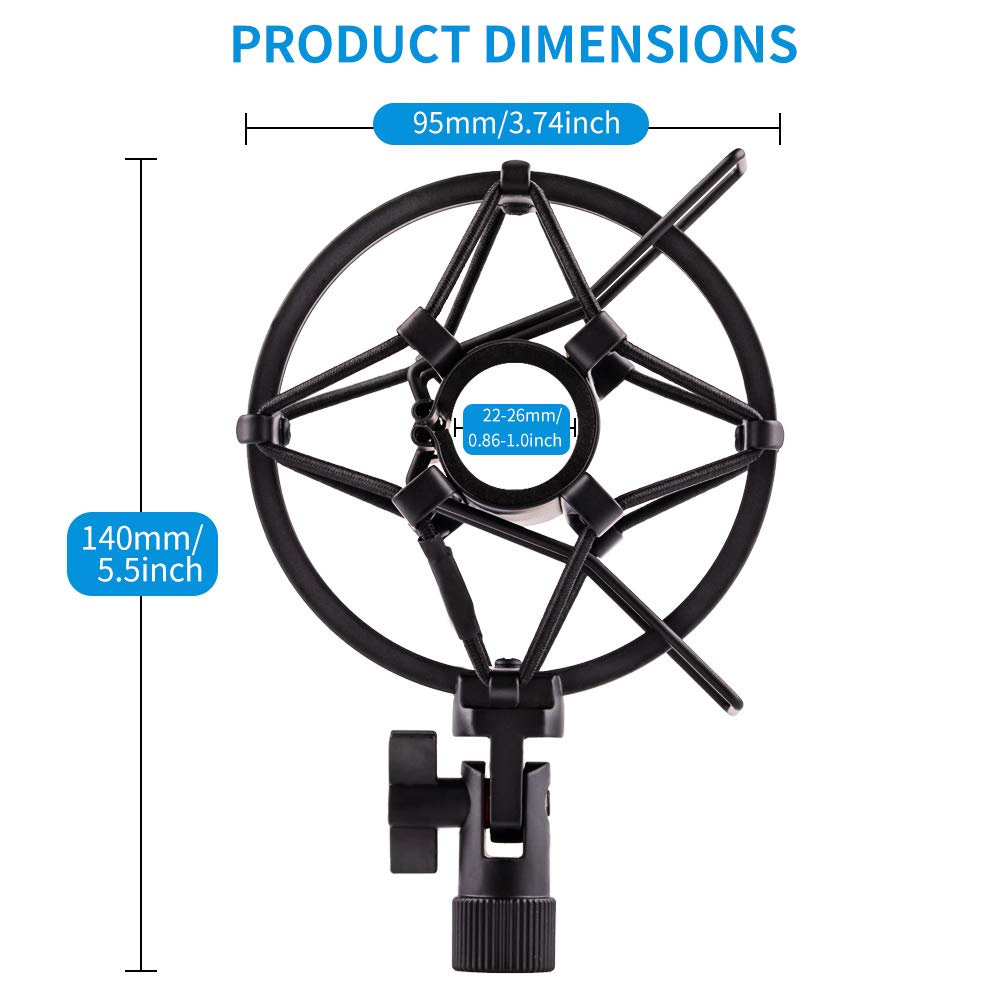 Microphone Shock Mount Holder Clip Anti-Vibration 22mm-26mm E72999