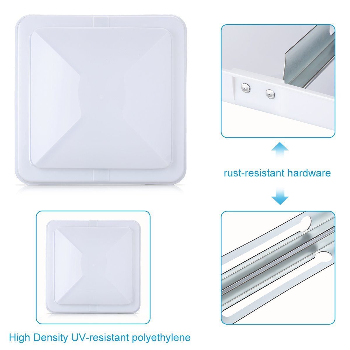 14 Inch RV Roof Vent Cover White 2-Pack H524