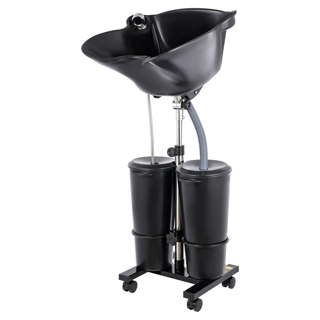 Portable Shampoo Basin with 2 Buckets and Electric Pump I8416