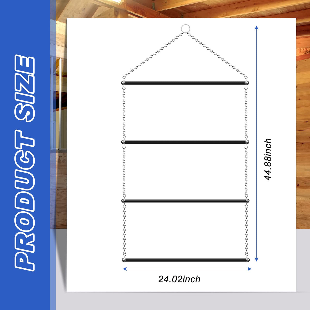 Black 24.02 x 44.88 Inch Blanket Rack R660170